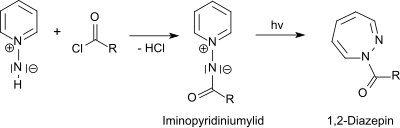 Synthese von 1,2-Diazepinen aus Iminopyridiniumyliden