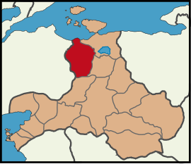 Map showing Gönen District in Balıkesir Province