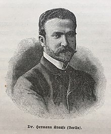 Dr. Hermann Krause, um das Jahr 1888, während seiner Beteiligung an der Behandlung des Deutschen Kaisers Friedrich III.