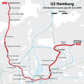map of route U2 until 2009