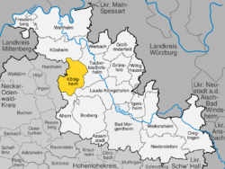 Elhelyezkedése Baden-Württemberg térképén