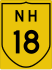 National Highway 18 marker