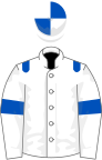 White, royal blue epaulets and armlets, quartered cap