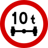 B-19 "no entry for vehicles with a single axle load exceeding [...] tonnes"[4]