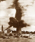 Het opblazen van de molen door de Britten in 1948