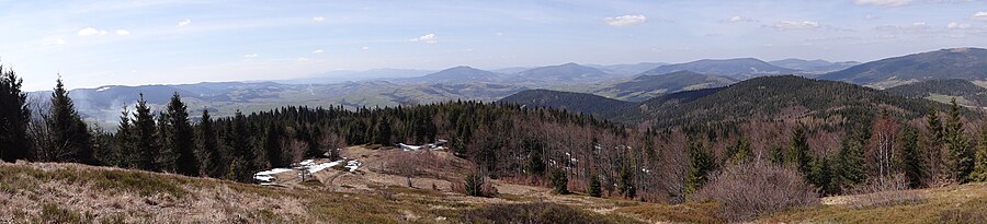 Panorama widokowa z polany Łąki