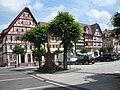 Marktplatz TBB mit der Alten Post ganz links und dem Mackertschen Haus ganz rechts