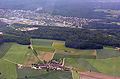 Luftaufnahme von Gennersbrunn mit Schaffhausen im Hintergrund