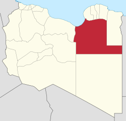 Die Lage von Munizip al-Wahat in Libyen