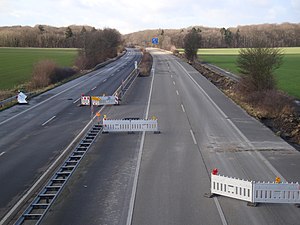 Gesperrte Trasse zwischen Kerpen und Buir