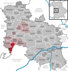 Lage der Gemeinde Amerdingen im Landkreis Donau-Ries