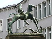 Skulptur, Ritter Georg, 1922–23, Kohlberg, Basel, Schweiz von Carl Burckhardt (1878–1923) Fonderi d’Art, M. Pastori, Genève.