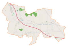 Mapa konturowa gminy Chłopice, po prawej nieco na dole znajduje się punkt z opisem „Zamiechów”