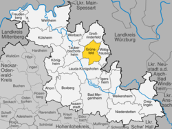 Elhelyezkedése Baden-Württemberg térképén