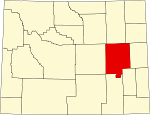 Map of Wyoming highlighting Converse County