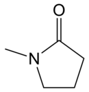 Structuurformule van N-methylpyrrolidon