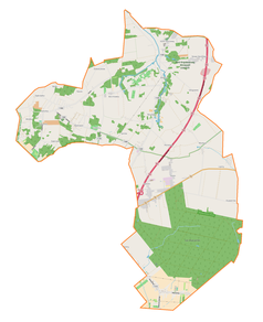 Mapa konturowa gminy Nowosolna, po prawej znajduje się punkt z opisem „Moskwa”