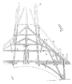 Hölzerne Stützkon­struktion des Dach­reiters über dem Vierungs­gewölbe (spätestens 1879)