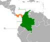 Location map for Colombia and Panama.