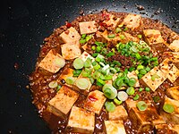 Homemade mapo tofu