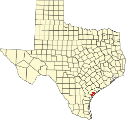 Karte von Aransas County innerhalb von Texas