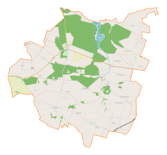 Mapa konturowa gminy Nagłowice, u góry po prawej znajduje się punkt z opisem „Caców”