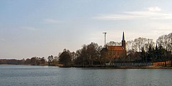 Przytoczno Lake and Holy Trinity church