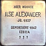 Stolperstein für Ilse Alexander (Rheinbabenstraße 106)