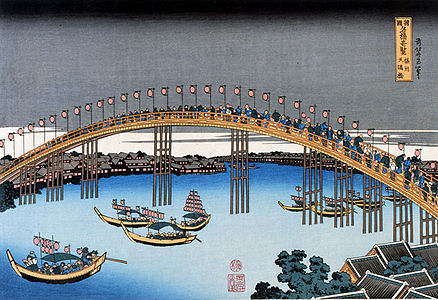 Ünlü Japon Köprülerinin Nadir Manzaraları’ndan Setsu ilindeki Tenma Köprüsü