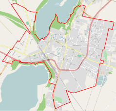 Mapa konturowa Wolsztyna, u góry po prawej znajduje się punkt z opisem „Osiedle Helena”