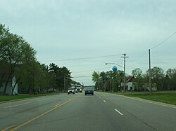 The view from highway 14 which runs along the edge of the village.