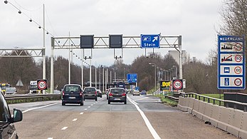 Grenzübergang Stein (Blick in Richtung A76)