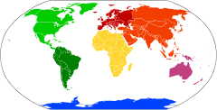 Verteilung der Kontinente