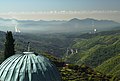 Panorama Dimitsana=>Megalopoli; intakte Natur und Braunkohle-Verstromung in Sichtweite