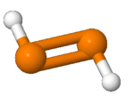 Ball and stick model of diphosphene molecule