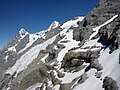 Aussicht von der Silberhornhütte auf Eiger und Mönch