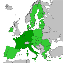 Founding member states illustrated by dark shade