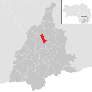 Lage der Gemeinde Lebring-Sankt Margarethen im Bezirk Leibnitz (anklickbare Karte)