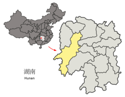 Location of Huaihua City jurisdiction in Hunan