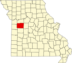 Karte von Johnson County innerhalb von Missouri