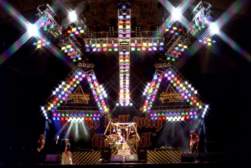 United States glam metal group Stryper at concert in 1986.