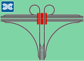 „Half Cloverleaf” (freeways only) (the bottom of the sketch shows how not to merge lanes) a sample is here: 47.68746,10.367928