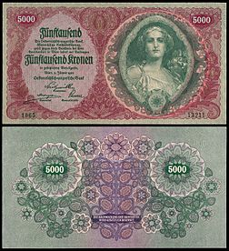 5000 kron banknotu, 1922.