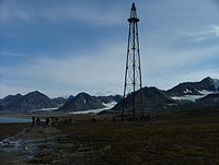 Ankertoren voor het luchtschip Norge gebruikt tijdens de eerste succesvolle vlucht over de Noordpool