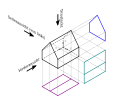 Projektion der Ansichten in der 3D-Zeichnung