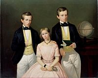 Tre søsken fra Faesch-familien, Basel 1849