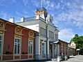 Former train station, notable for the length of its platform canopy.