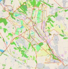 Mapa konturowa Kiszyniowa, u góry znajduje się punkt z opisem „Kaplica pamięci ochotników bułgarskich (cerkiew Wszystkich Świętych)”