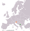 Location map for Kosovo and Slovenia.