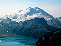 The north face of Mount Garibaldi rises above The Table and Garibaldi Lake